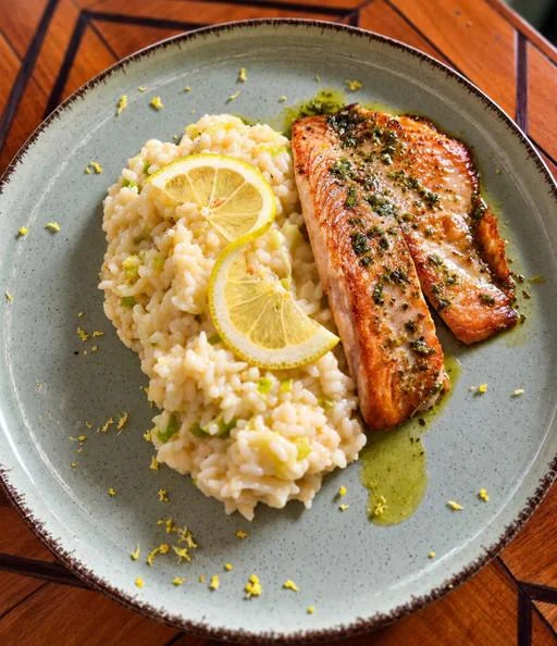 Risoto de limão-siciliano da Pandan, foto do cardápio oficial